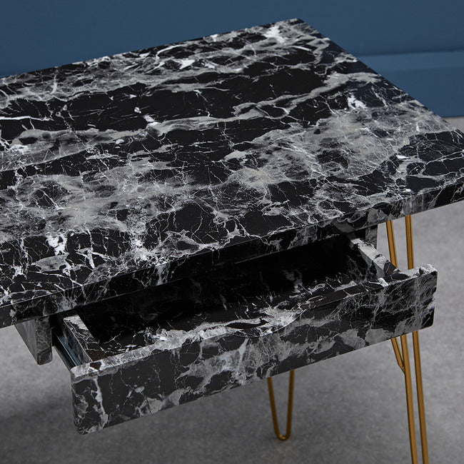 Fusion Desk Black Marble Effect