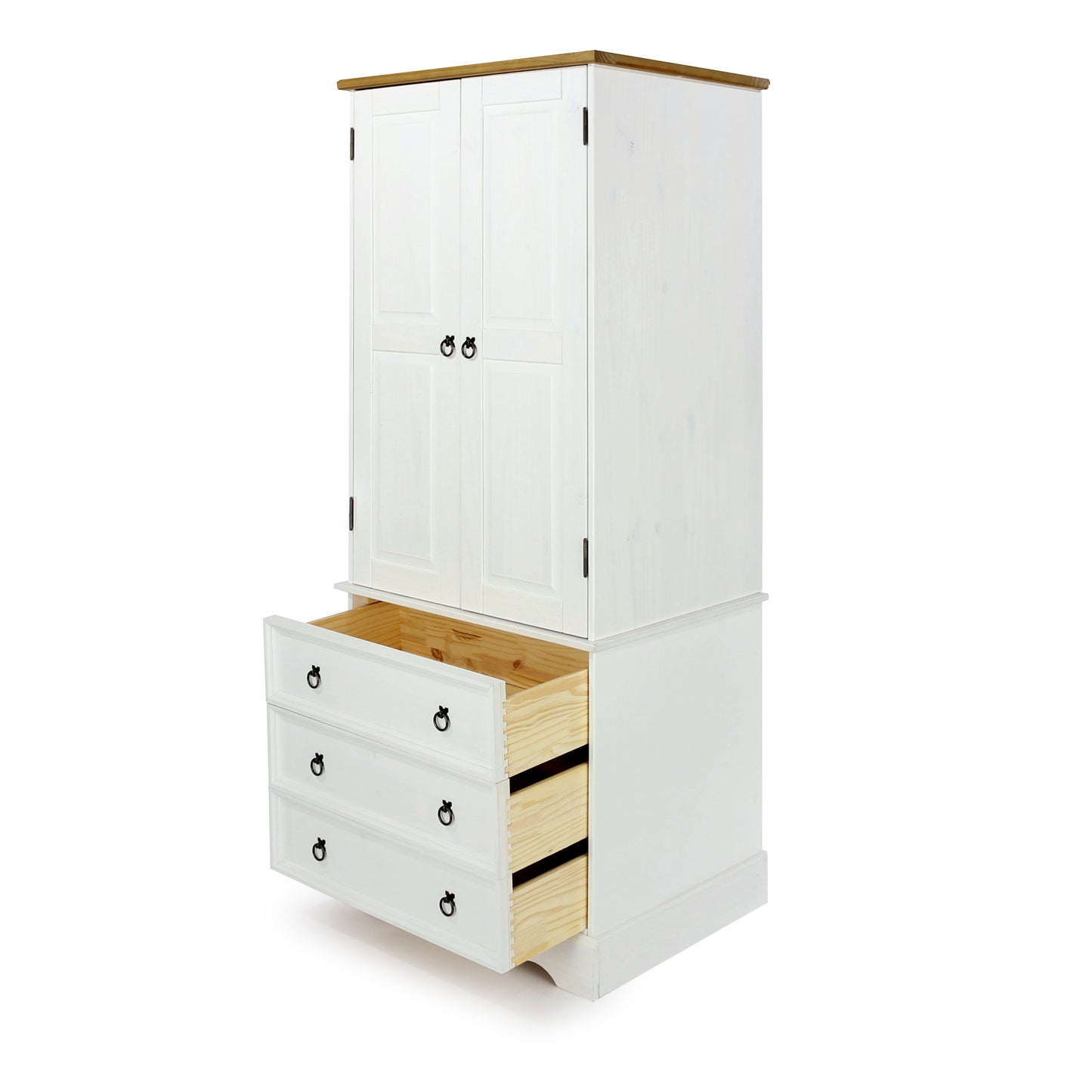 Corona White 2 Door 3 Drawer Wardrobe