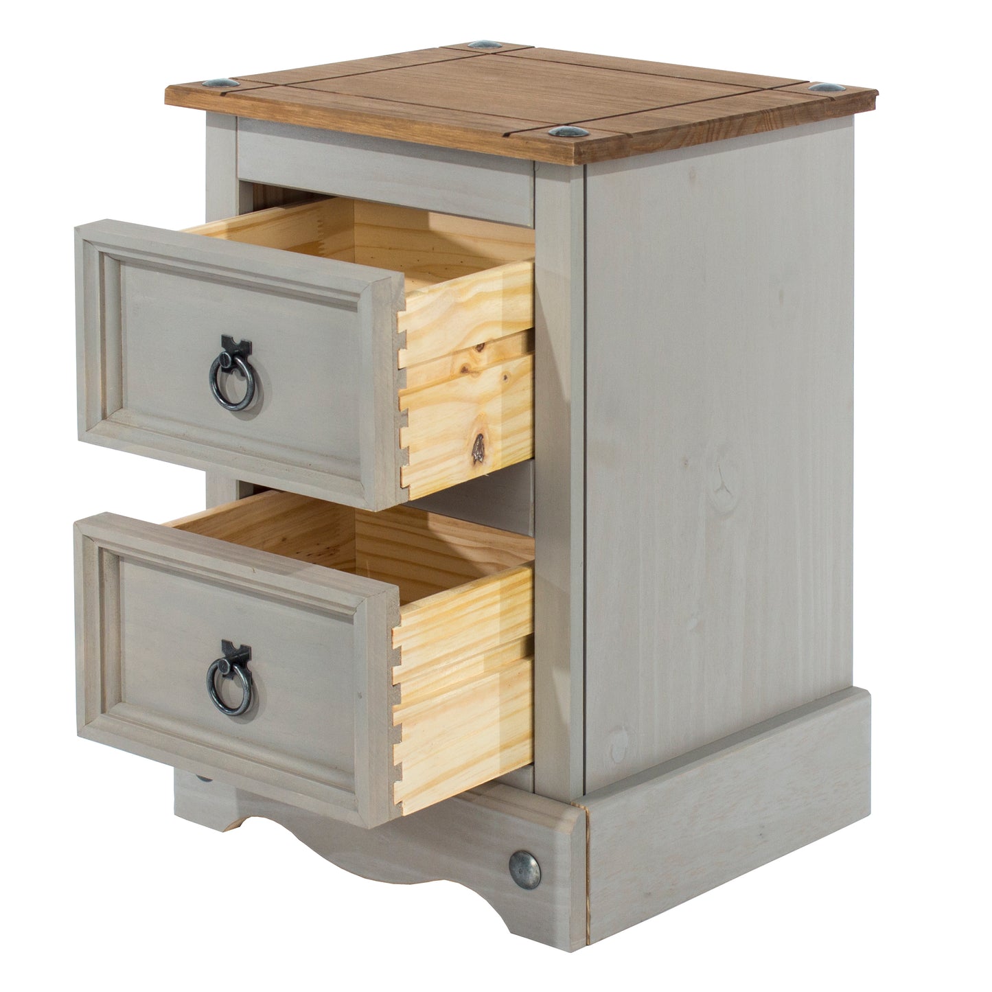Corona Grey 2 Drawer Petite Bedside