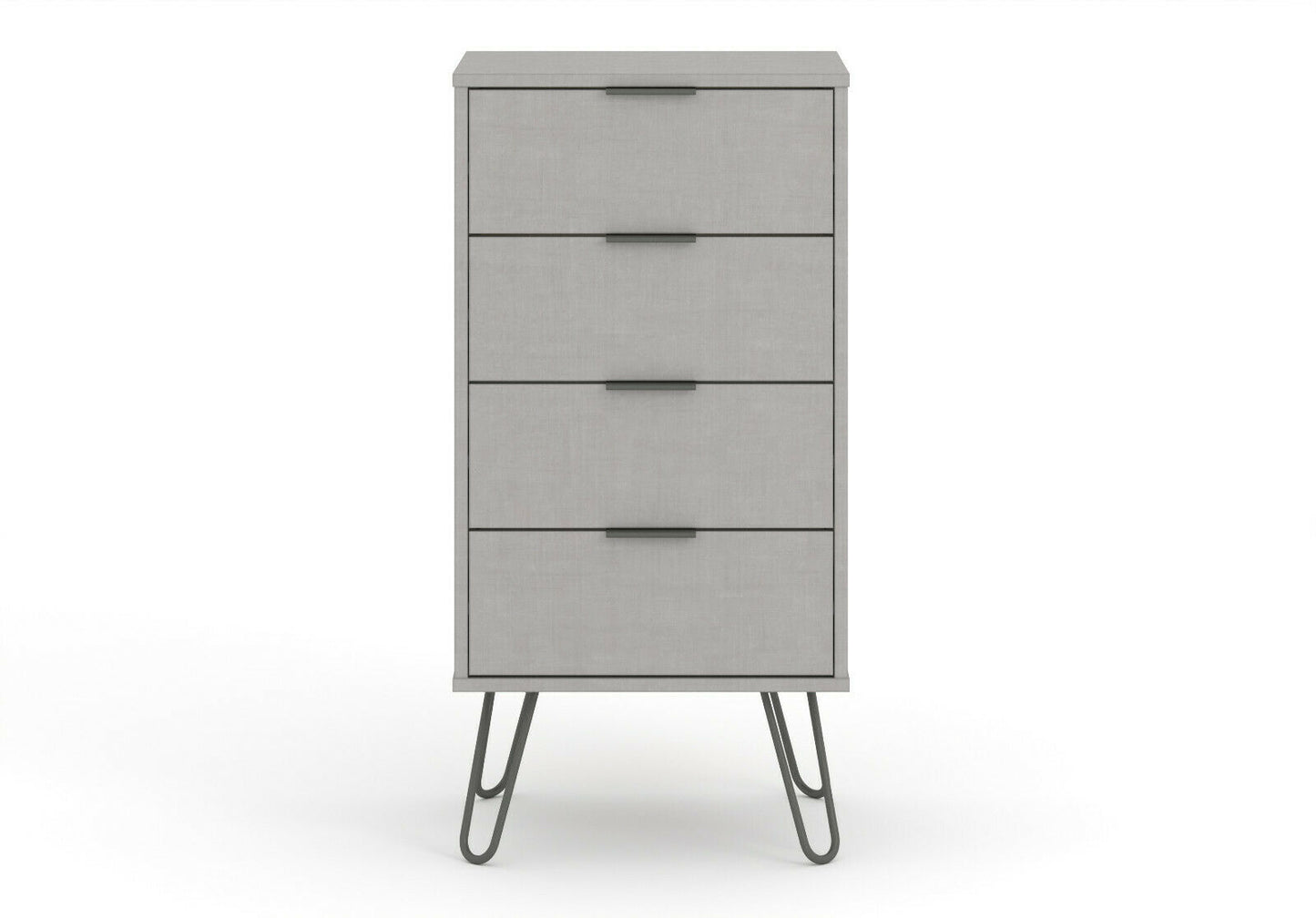 Augusta Grey 4 Drawer Tall Narrow Chest of Drawers