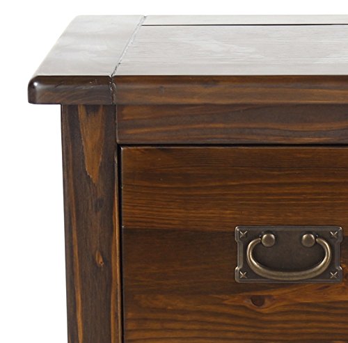 Antique Style in Rich Dark Brown Boston 2 Drawer Bedside Cabinet