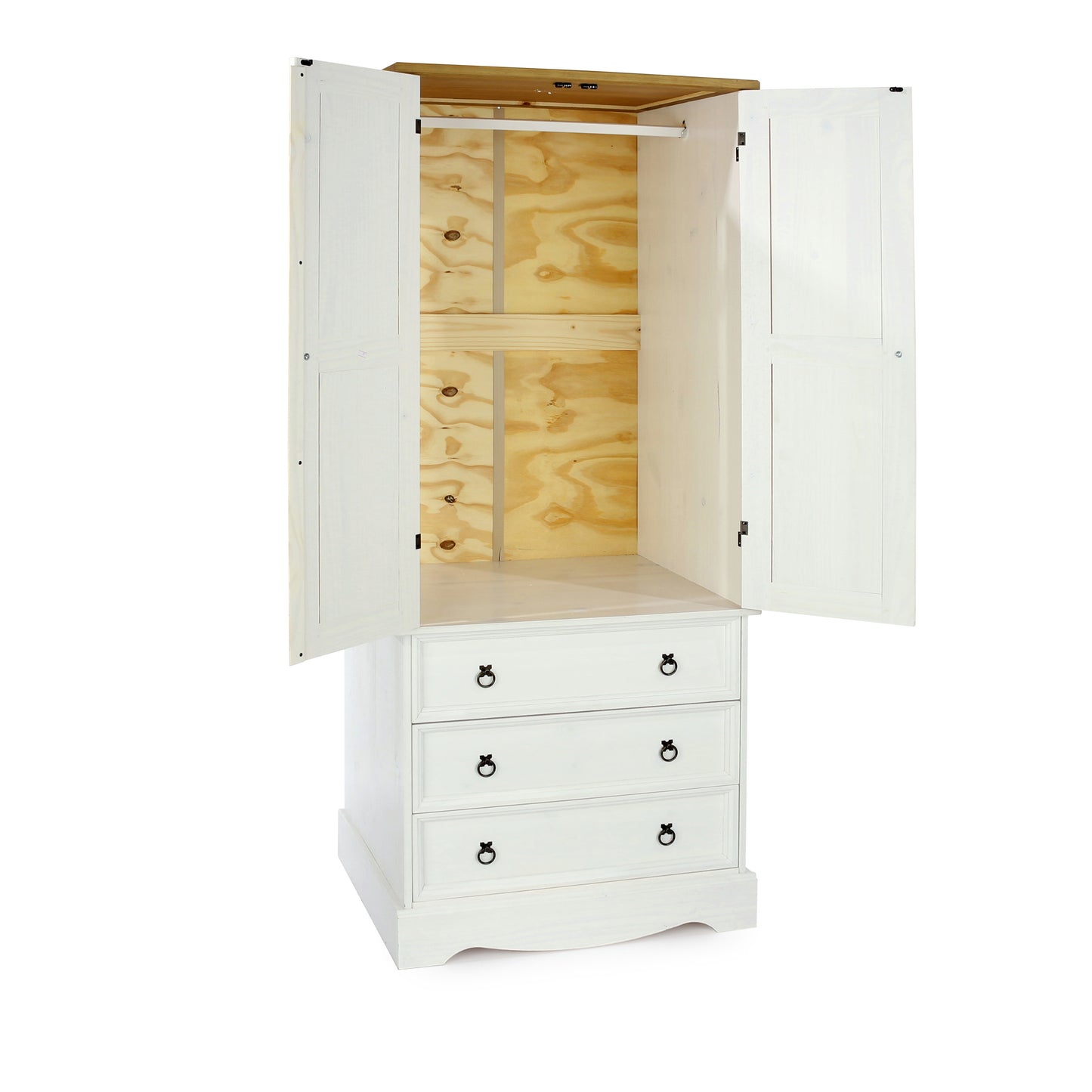 Corona White 2 Door 3 Drawer Wardrobe