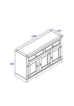 Corona White 2 Door 3 Drawer Medium Sideboard