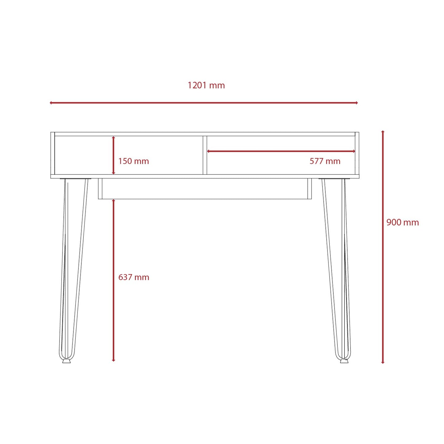 Dallas Home Office Desk without Drawer