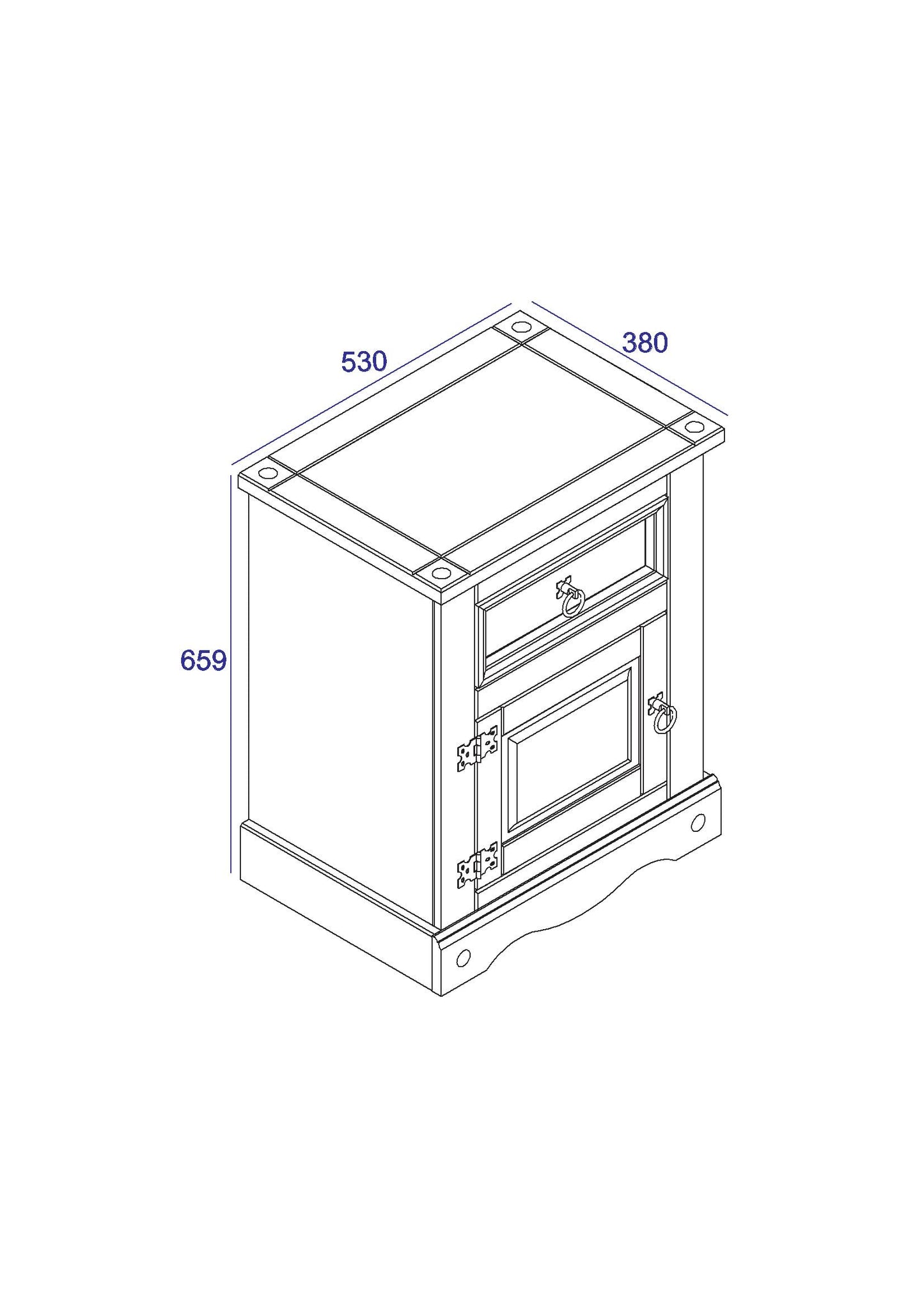 Corona Grey 1 Door 1 Drawer Bedside