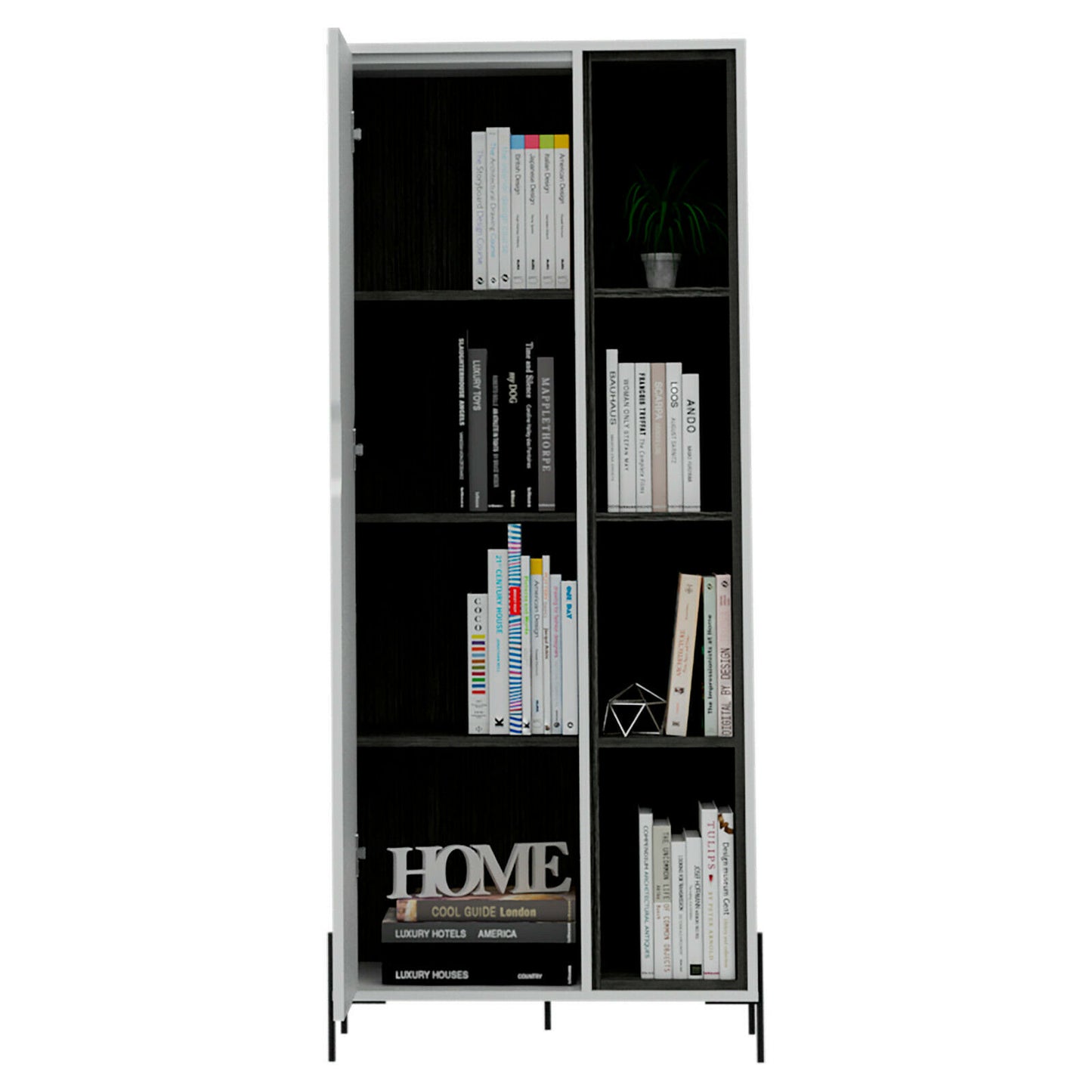 Dallas White Door Tall and Wide Bookcase Display Unit