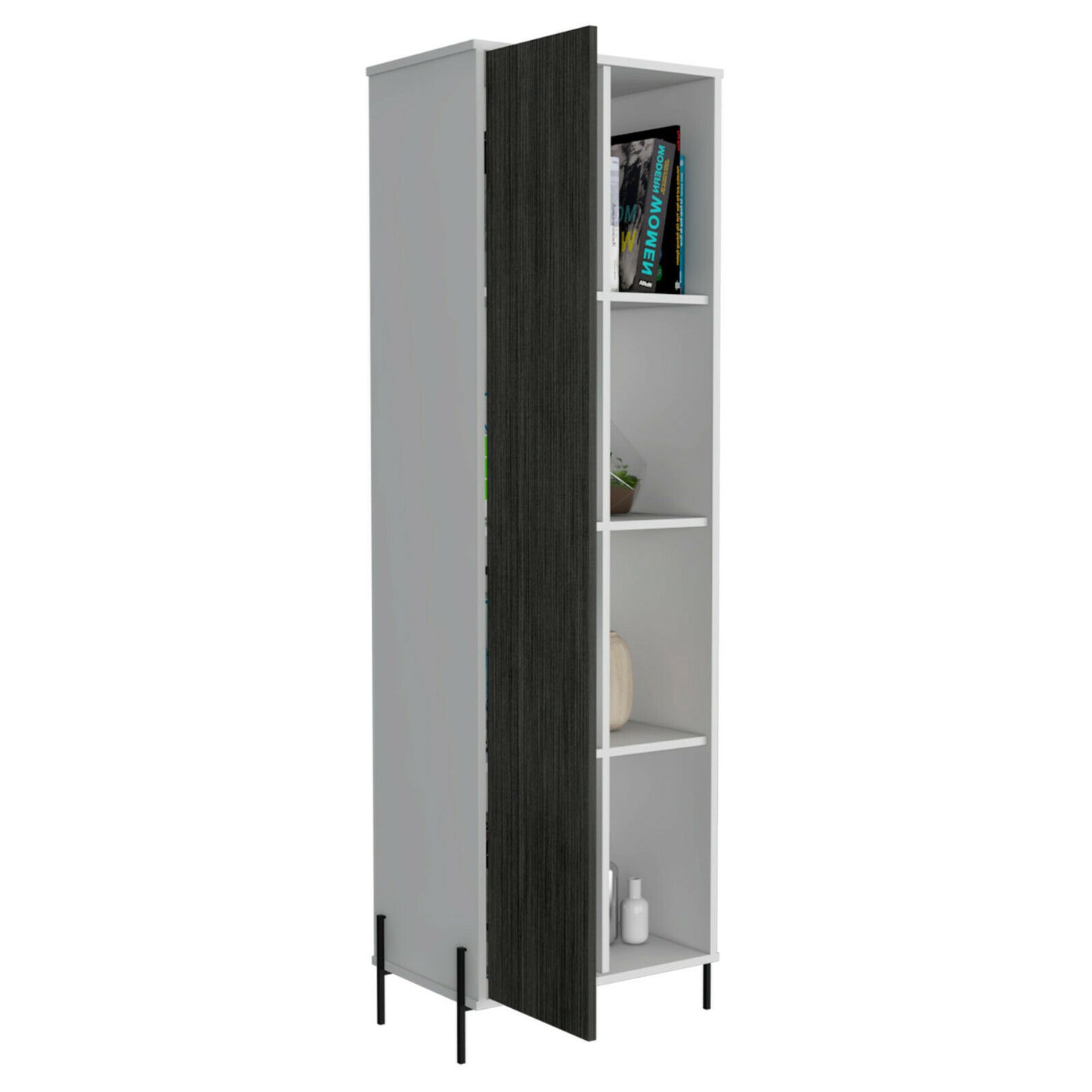 Dallas Grey Door Tall Bookcase Display Unit