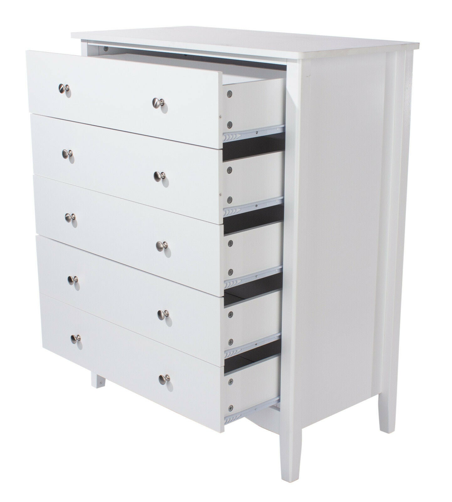 Como White 5 Drawer Chest