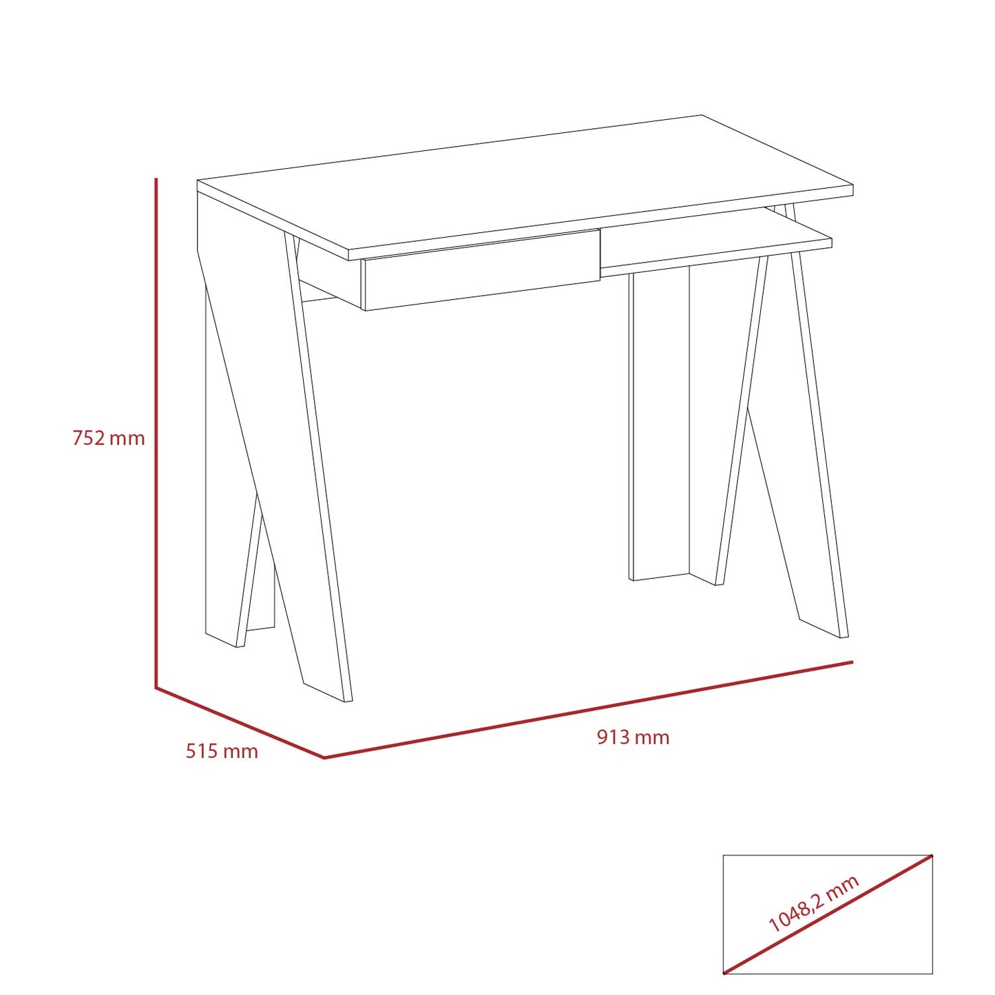 Dallas Home Office Desk with Drawer