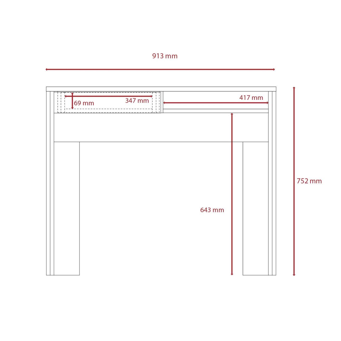 Dallas Home Office Desk with Drawer