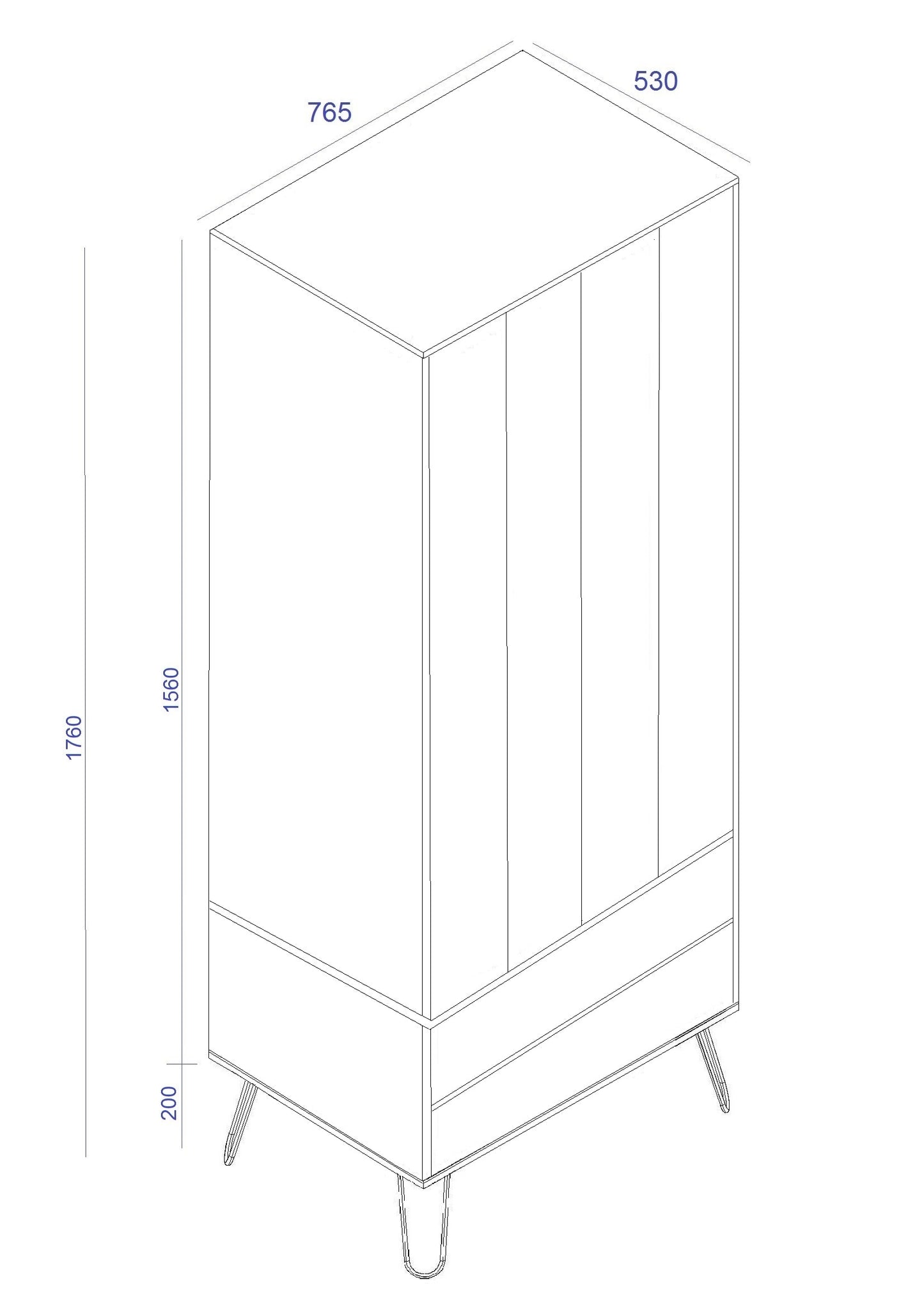 Augusta 2 Door 2 Drawer Wardrobe