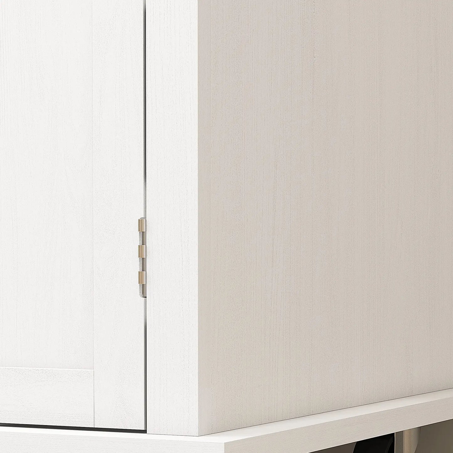 White Kitchen Island Trolley with Rubberwood Top, Drawers & Storage Cabinets