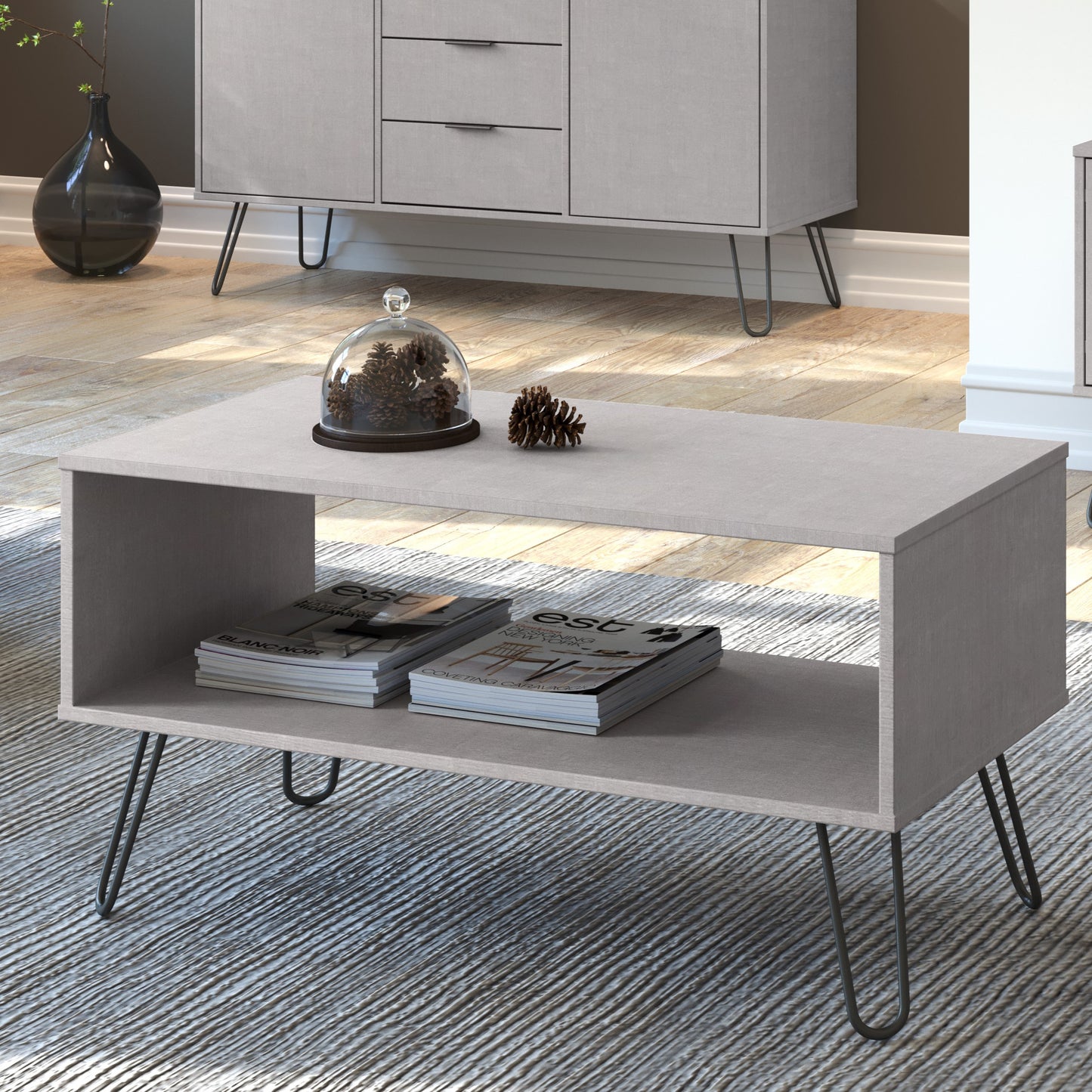 Augusta Grey Open 1 Shelf Coffee Table