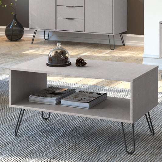 Augusta Grey Open 1 Shelf Coffee Table