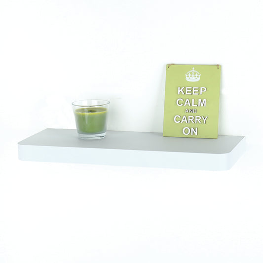 Arran Pair of Matt White 80cm Wide Floating Shelf Kit With Rounded Corners