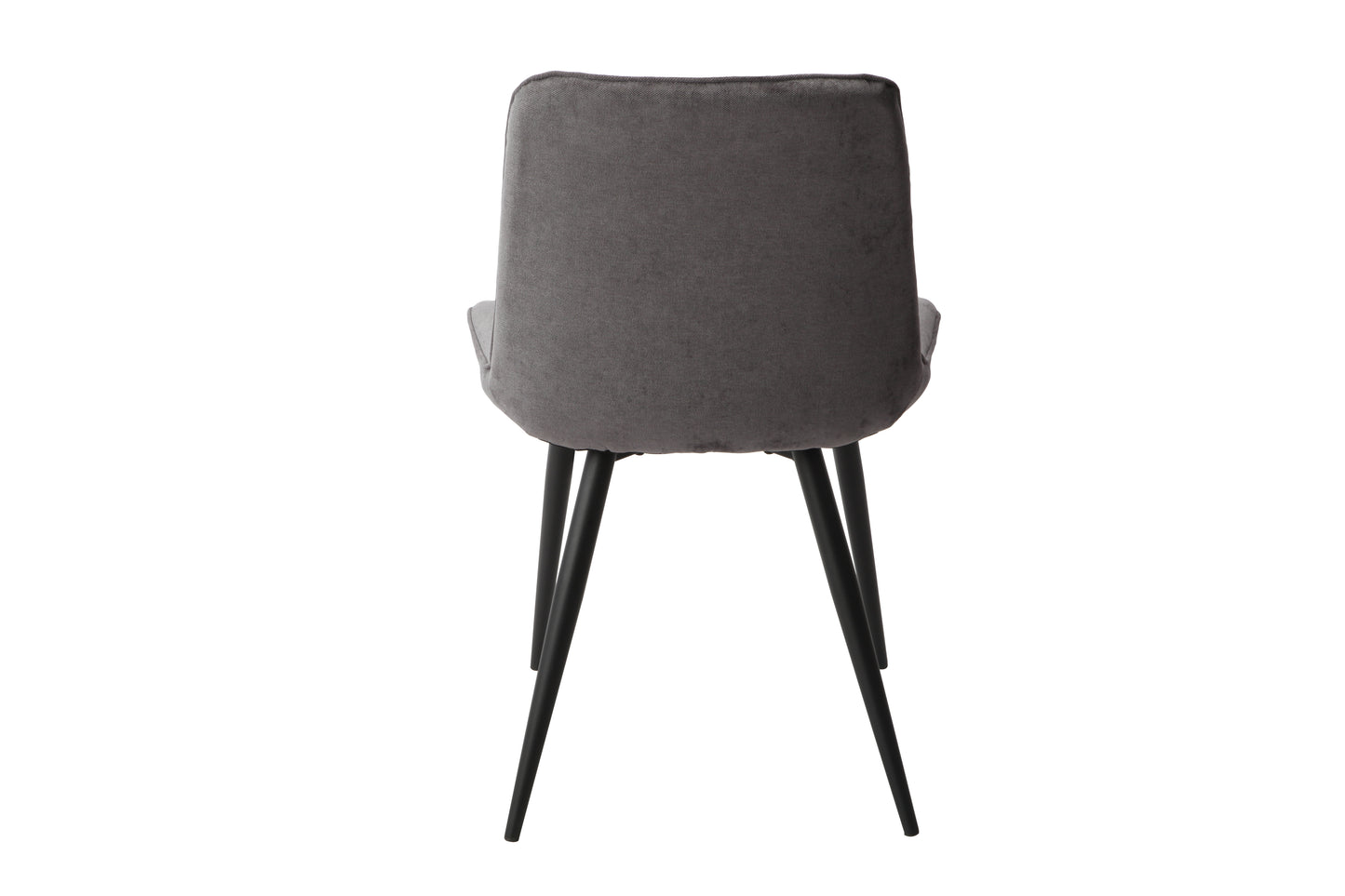 Aspen Pair of Diamond Stitch Grey Fabric Dining Chairs With Black Tapered Legs