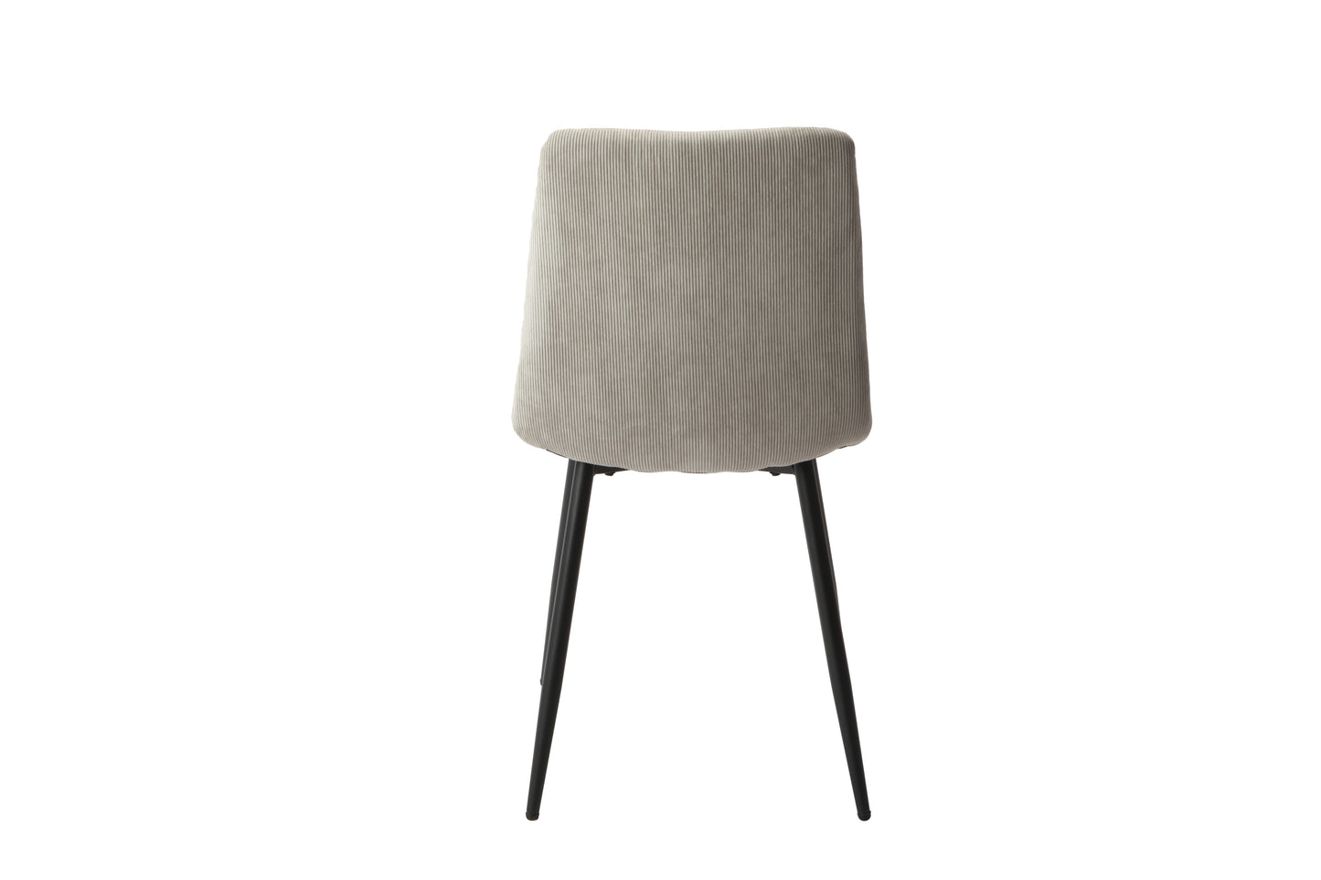 Aspen Pair of Straight Stitch Light Grey Cord Fabric Dining Chair With Black Tapered Legs