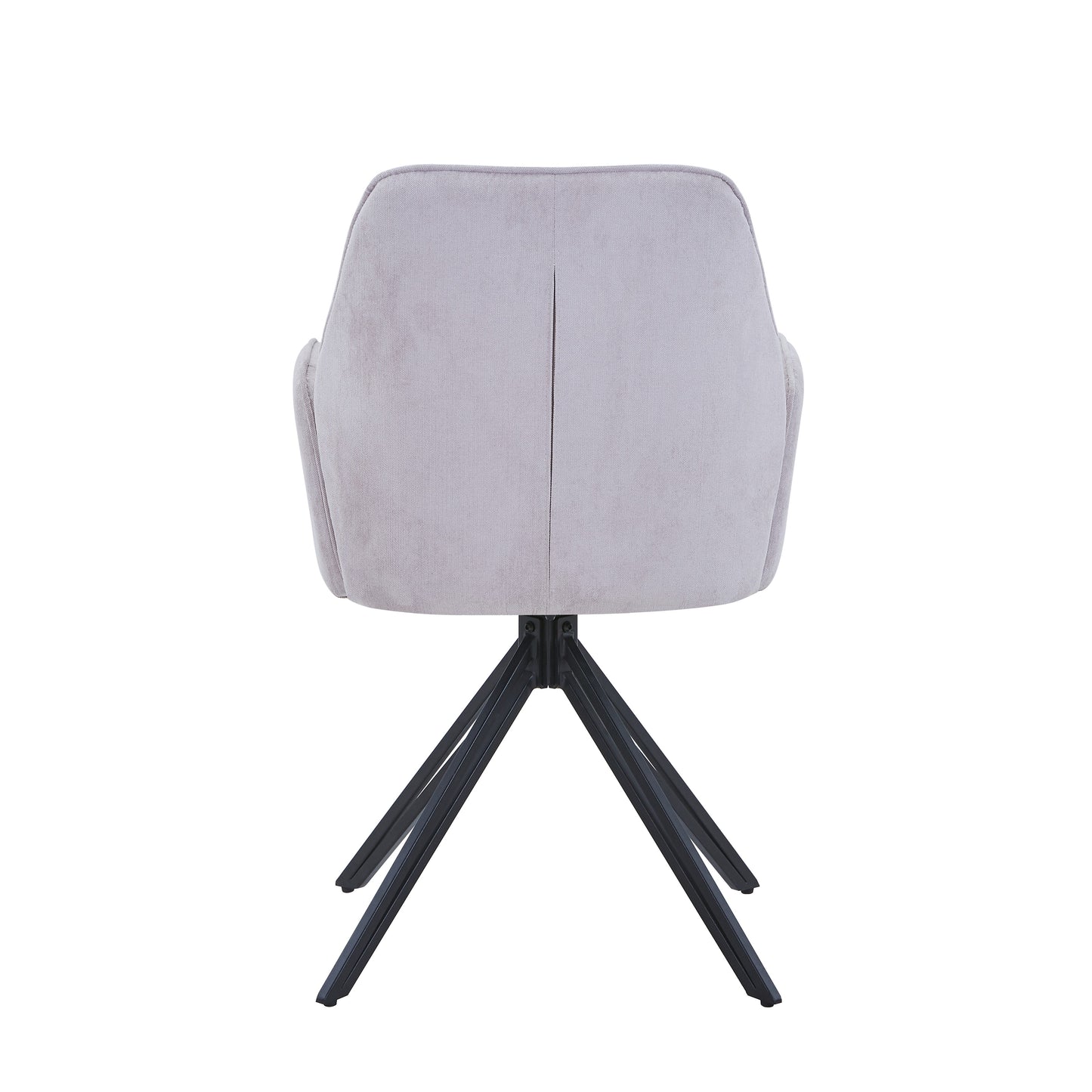 Aspen Pair of Swivel Dining Chairs Natural Fabric Armchairs 360° Black Metal Legs