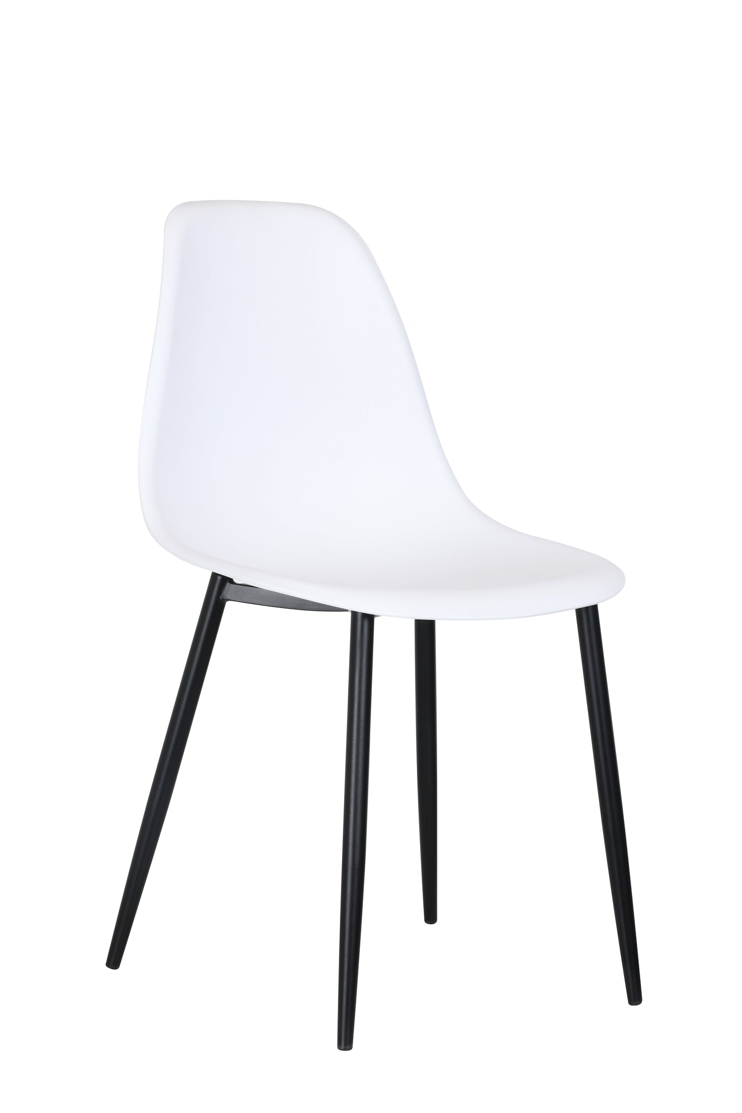 Aspen Pair of Curve Chairs, White Plastic Chair With Black Metal Legs