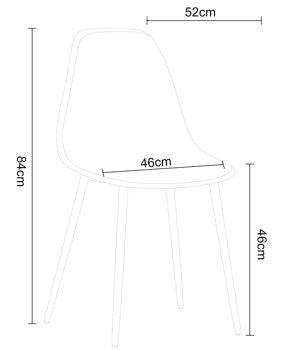 Aspen Pair of Curve Chairs, White Plastic Chair With Black Metal Legs