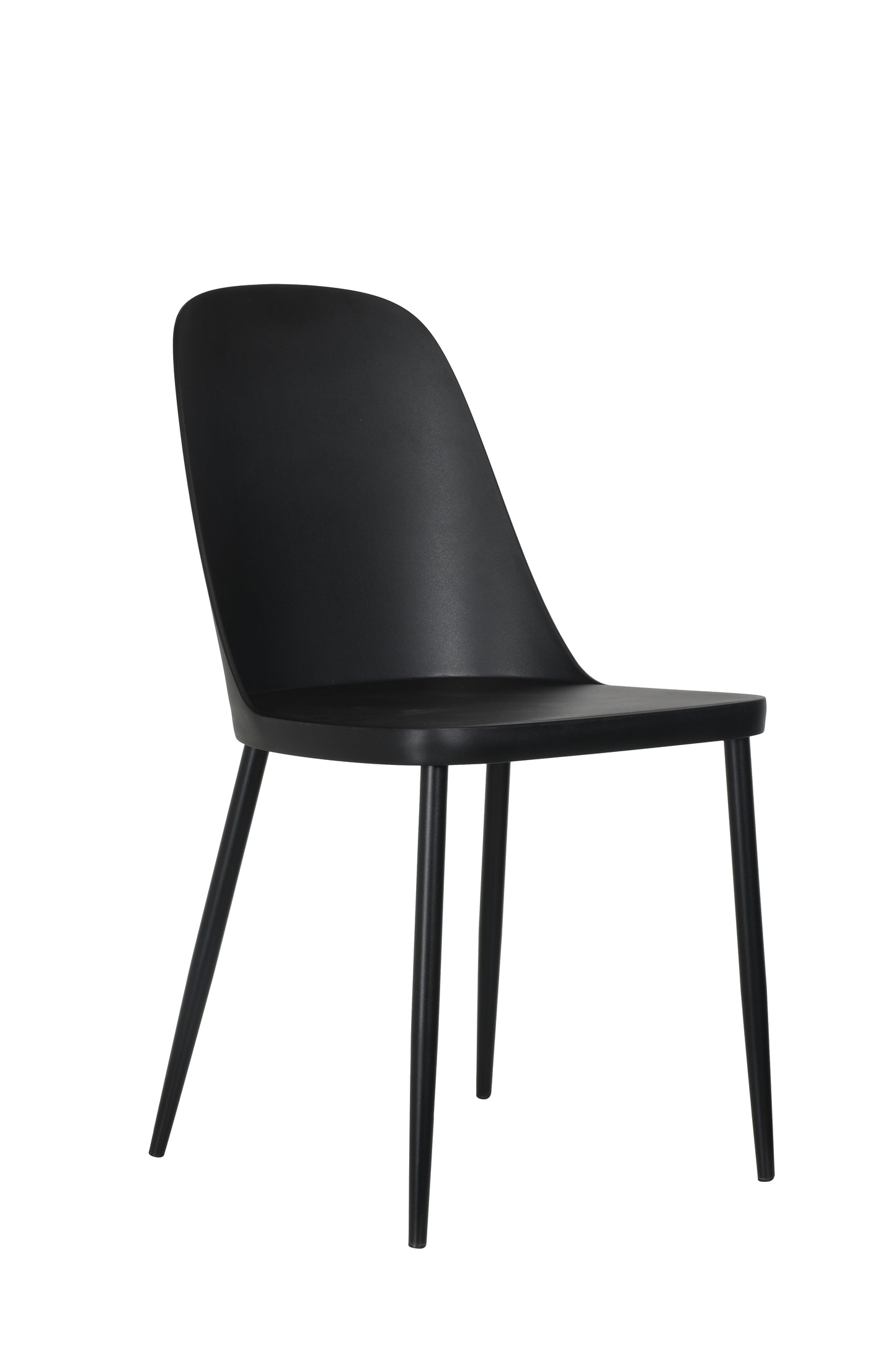 Aspen Pair of Duo Chair Black Plastic Seat With Black Metal Legs