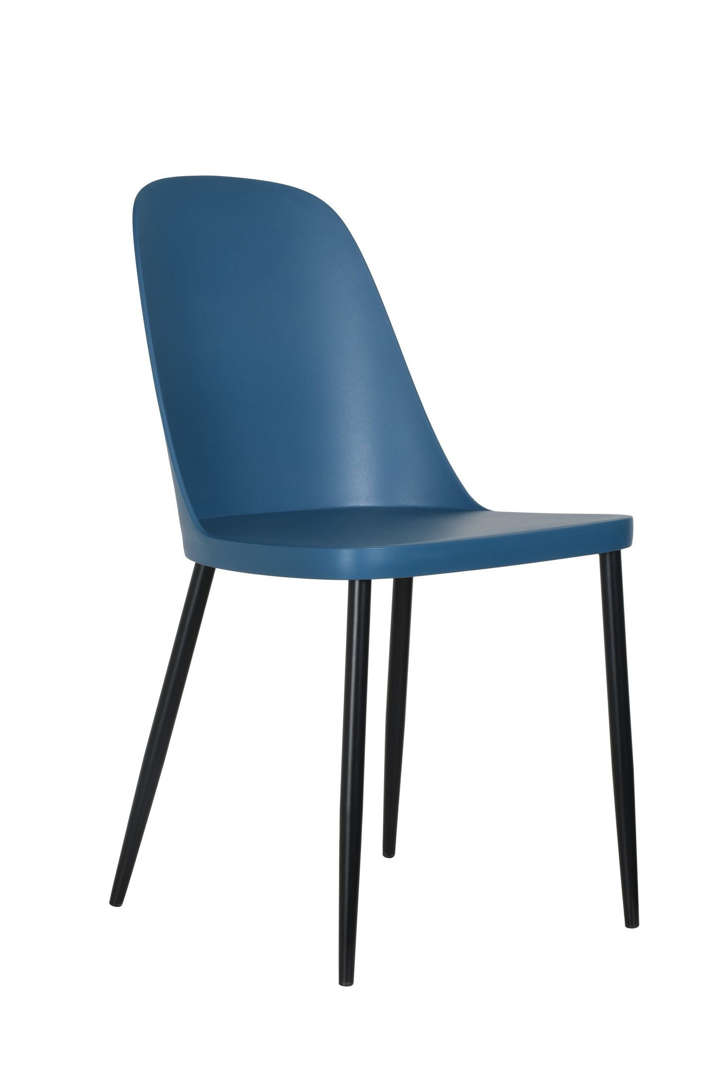 Aspen Pair of Duo Chair Blue Plastic Seat With Black Metal Legs