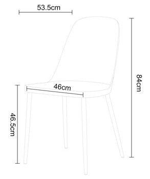 Aspen Pair of Duo Chair Black Plastic Seat With Black Metal Legs