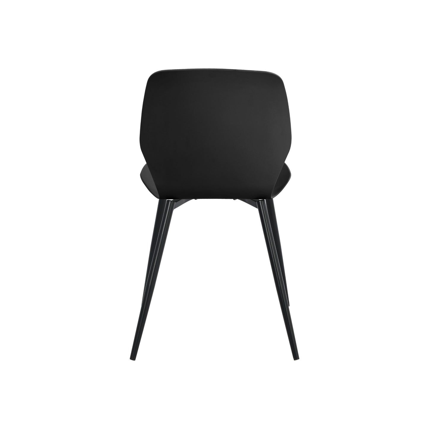 Aspen Pair of Mid-Century Black Kitchen Chairs Plastic Dining Chairs Black Legs