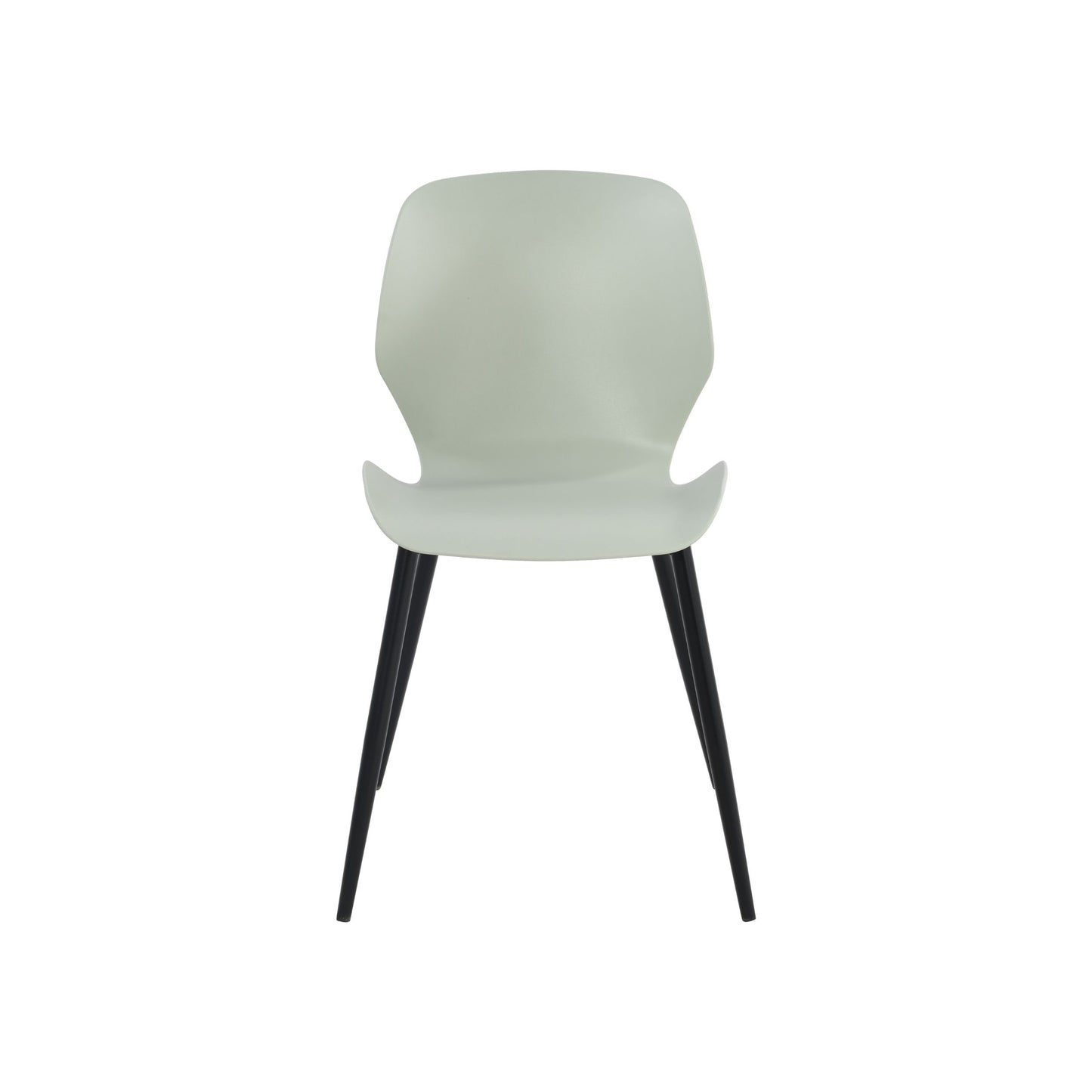 Aspen Pair of Mid-Century Light Green Kitchen Chairs Plastic Dining Chairs Black Legs