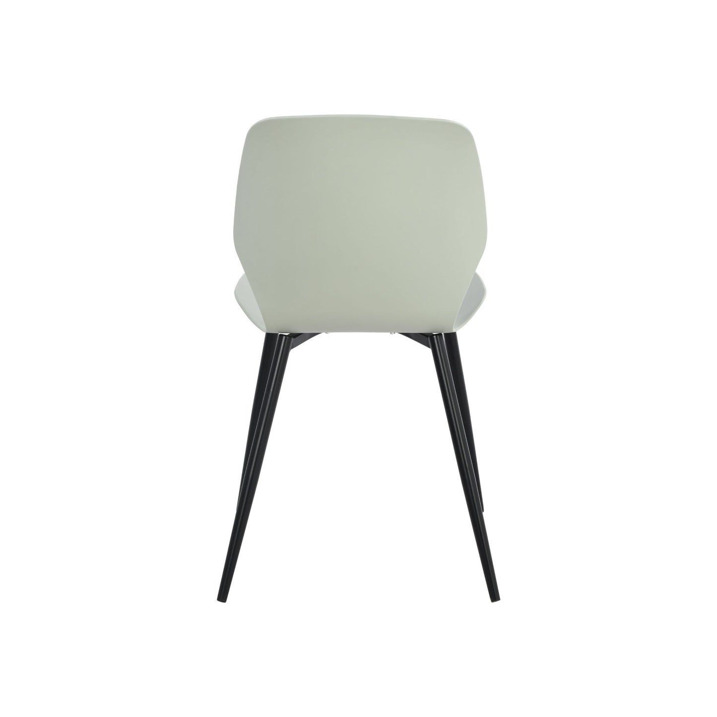 Aspen Pair of Mid-Century Light Green Kitchen Chairs Plastic Dining Chairs Black Legs