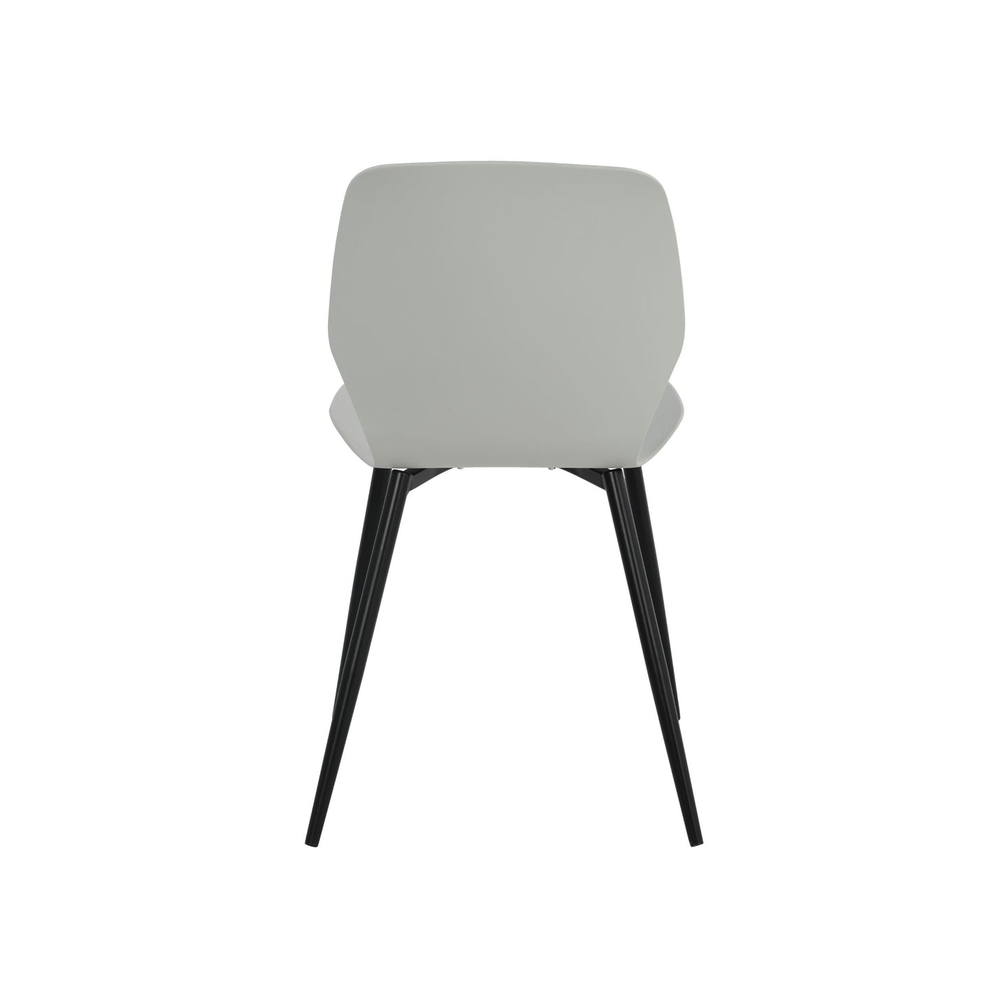 Aspen Pair of Mid-Century Light Grey Kitchen Chairs Plastic Dining Chairs Black Legs