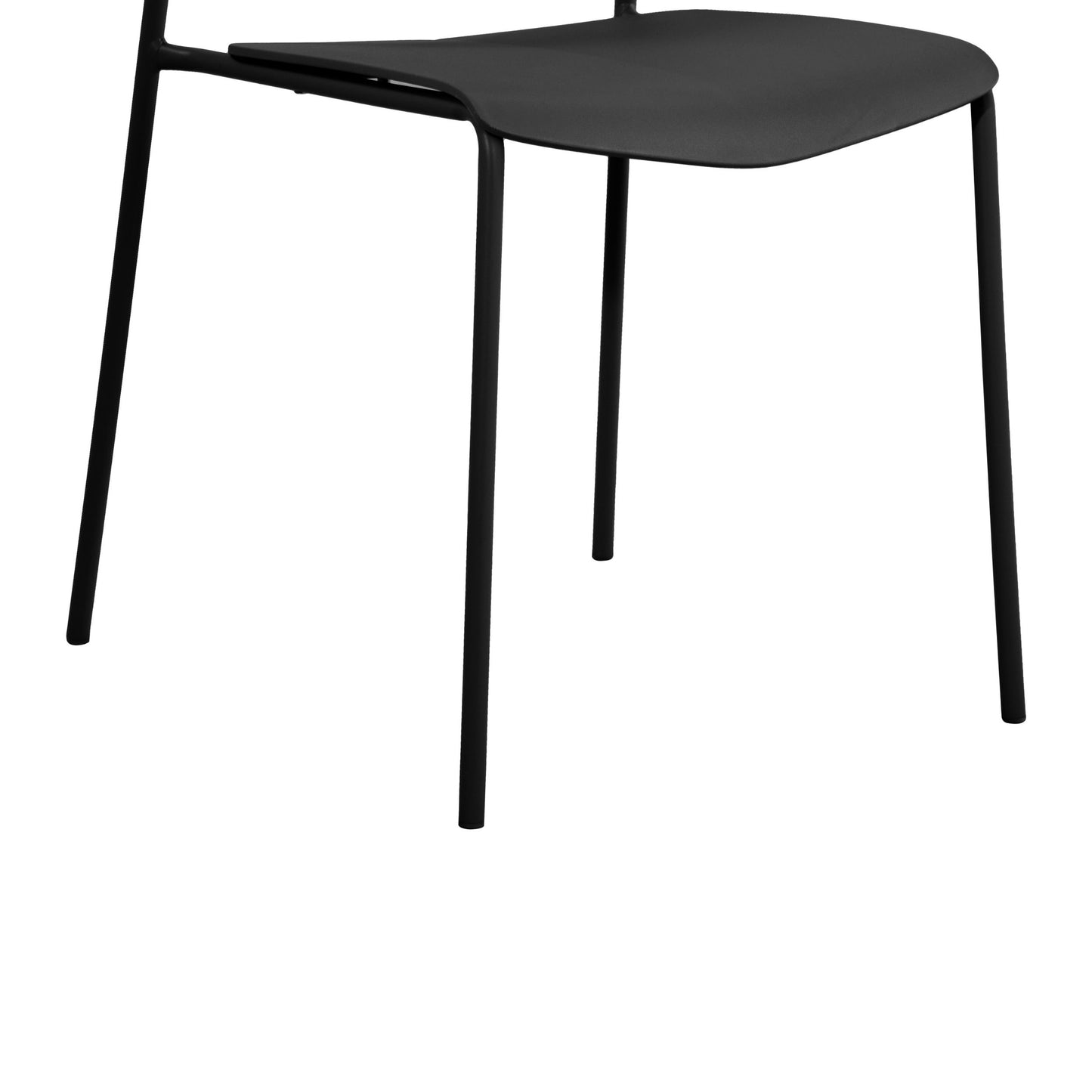 Aspen Pair of Stackable Black Kitchen Chairs Retro Plastic Dining Chairs Steel Legs