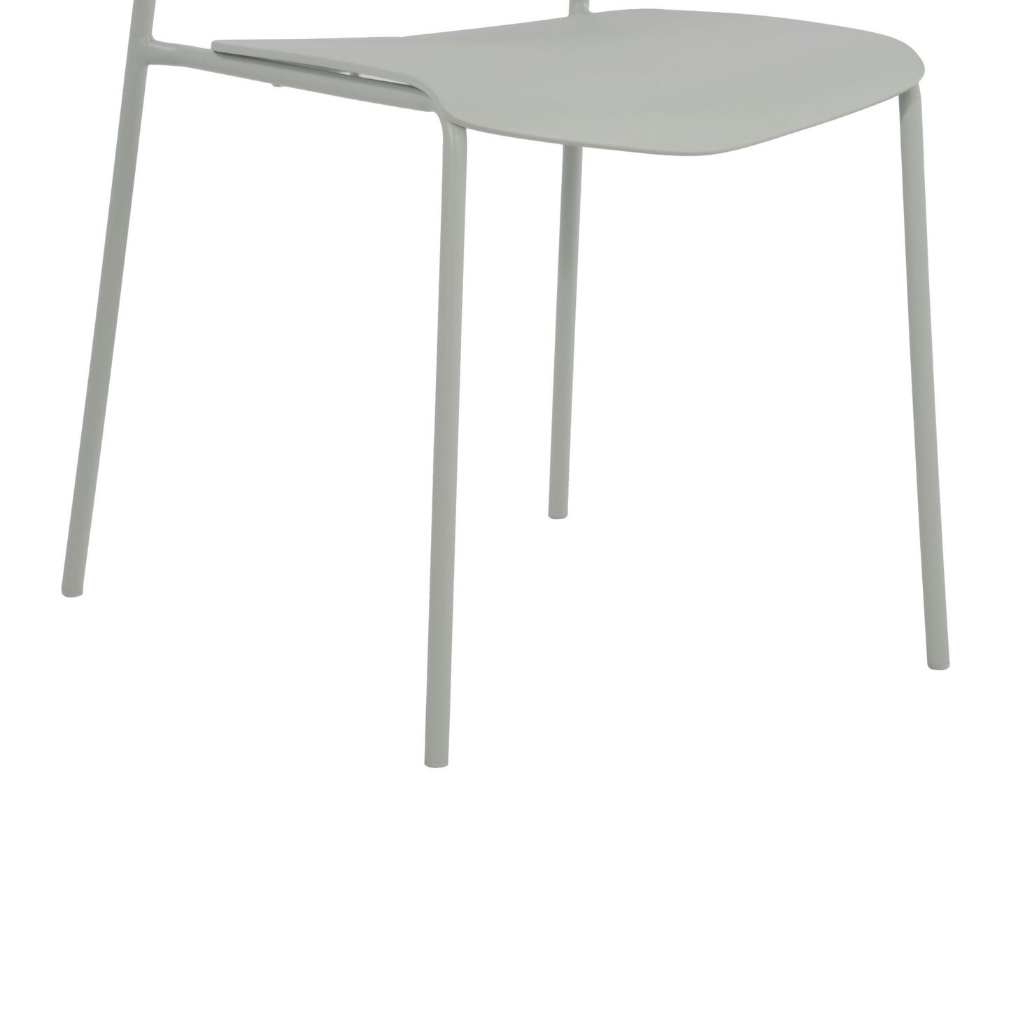 Aspen Pair of Stackable Light Grey Kitchen Chairs Retro Plastic Dining Chairs Steel Legs