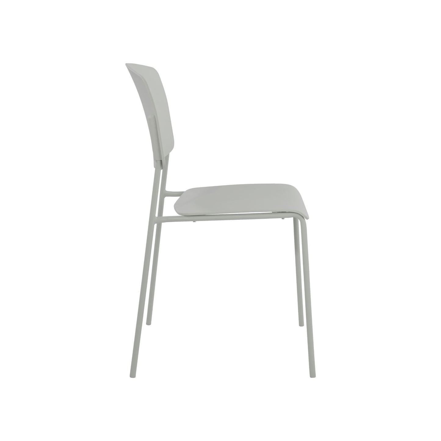 Aspen Pair of Stackable Light Grey Kitchen Chairs Retro Plastic Dining Chairs Steel Legs