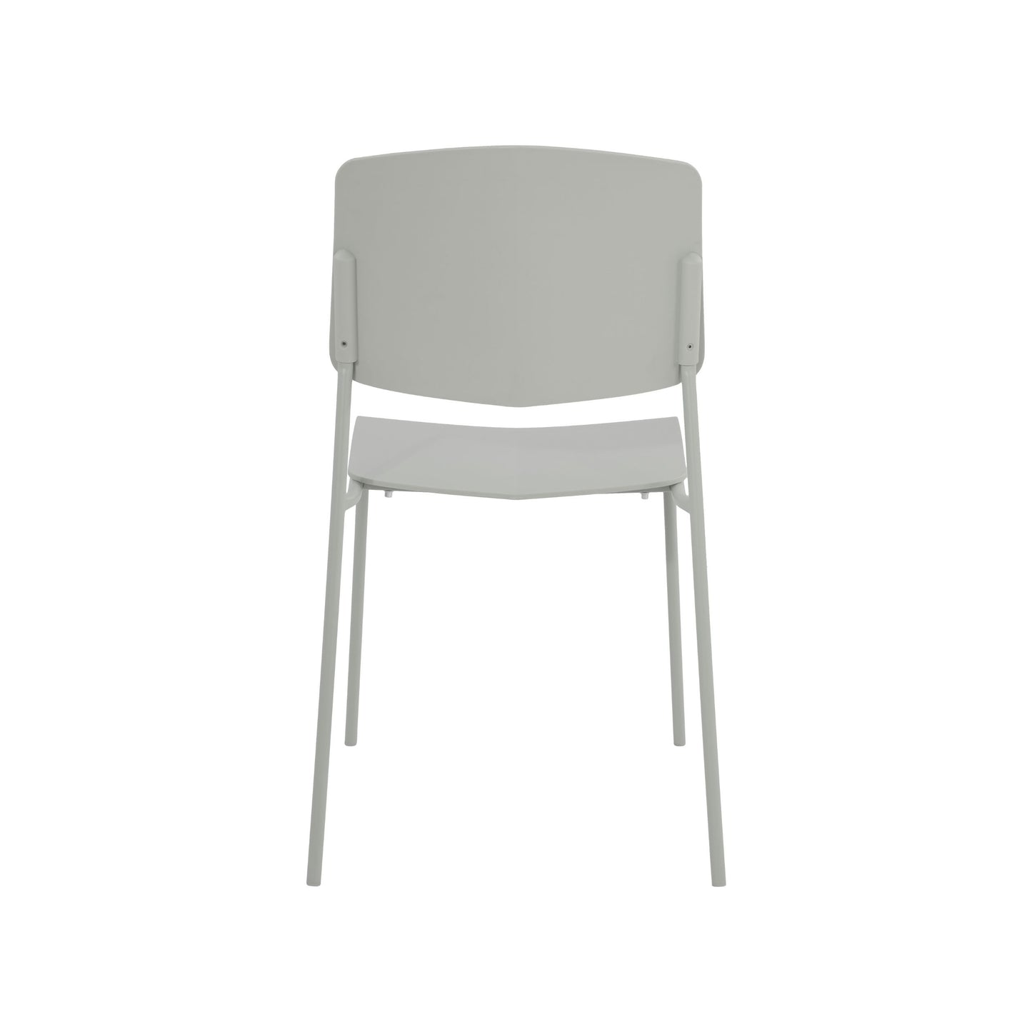Aspen Pair of Stackable Light Grey Kitchen Chairs Retro Plastic Dining Chairs Steel Legs