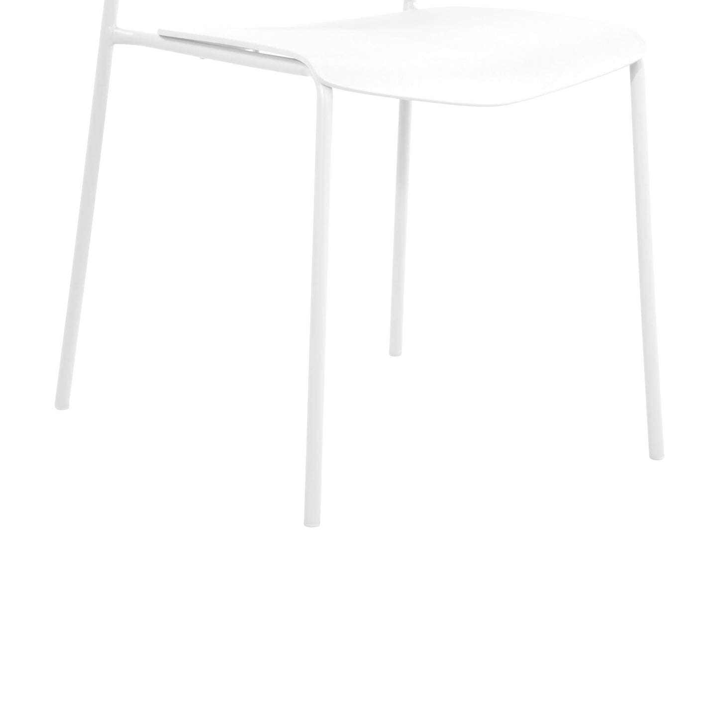 Aspen Pair of Stackable White Kitchen Chairs Retro Plastic Dining Chairs Steel Legs