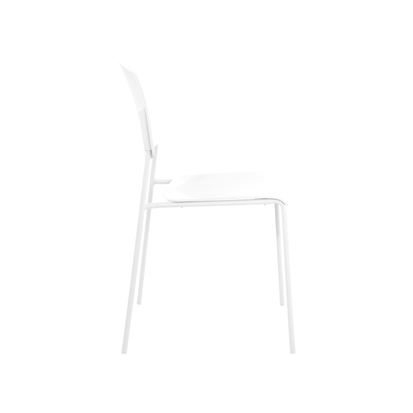 Aspen Pair of Stackable White Kitchen Chairs Retro Plastic Dining Chairs Steel Legs