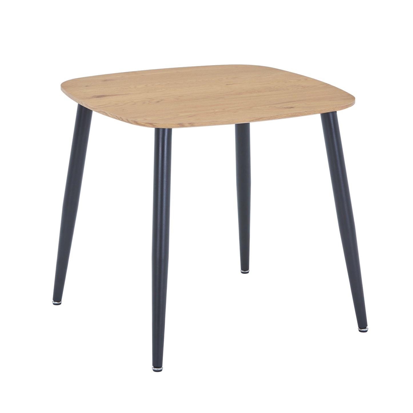 Aspen Square Light Oak Effect 80 cm Dining Table With Black Tapered Legs