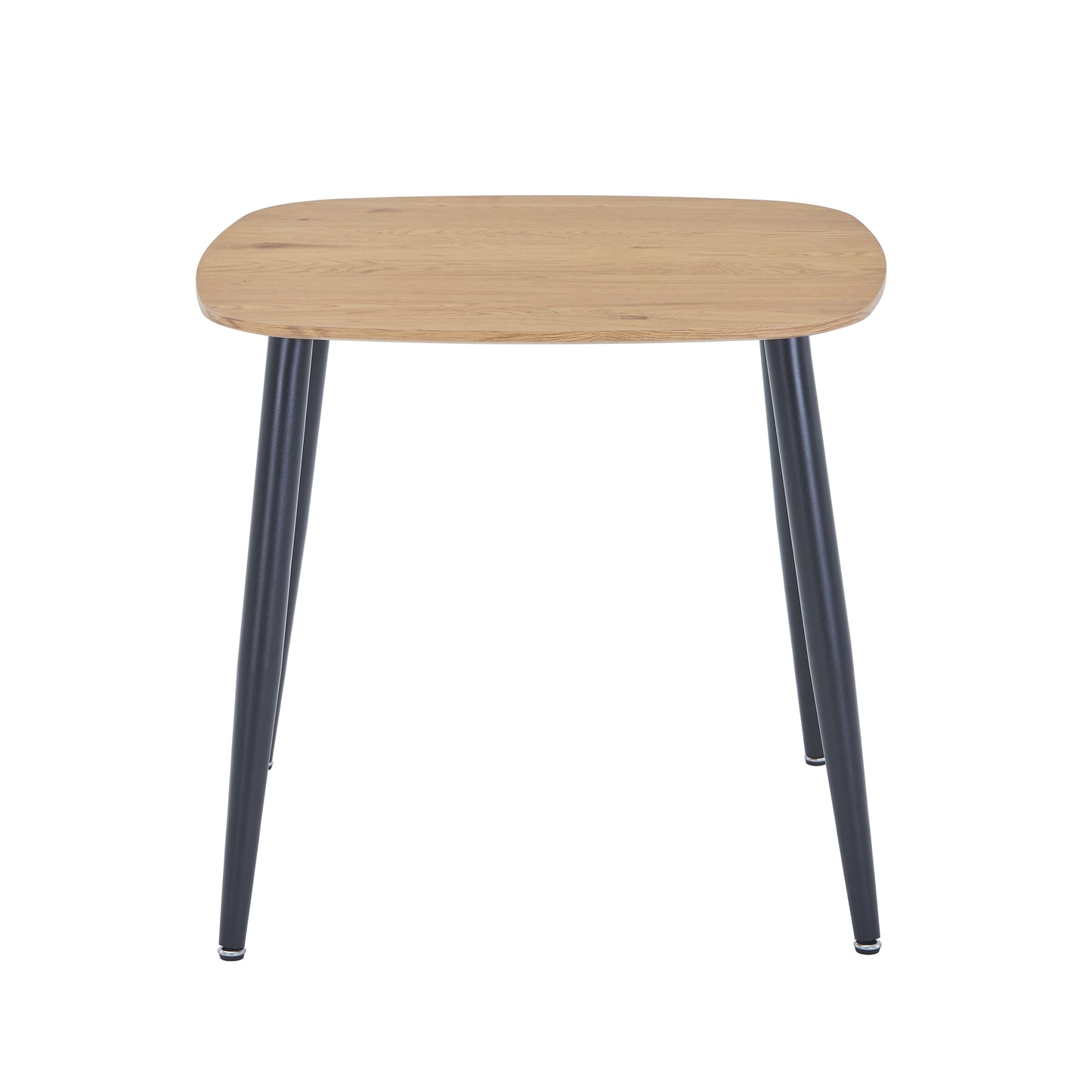 Aspen Square Light Oak Effect 80 cm Dining Table With Black Tapered Legs