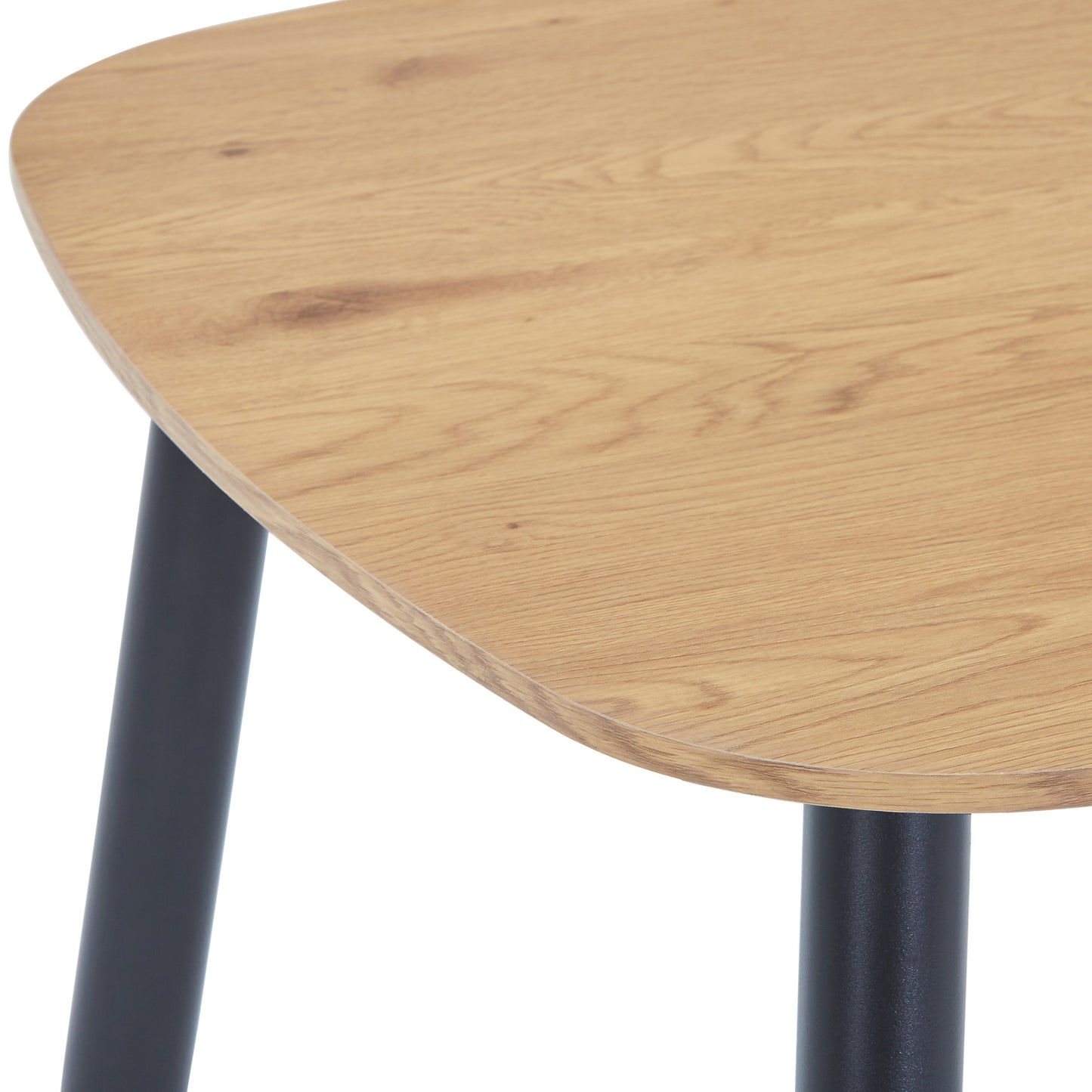 Aspen Square Light Oak Effect 80 cm Dining Table With Black Tapered Legs