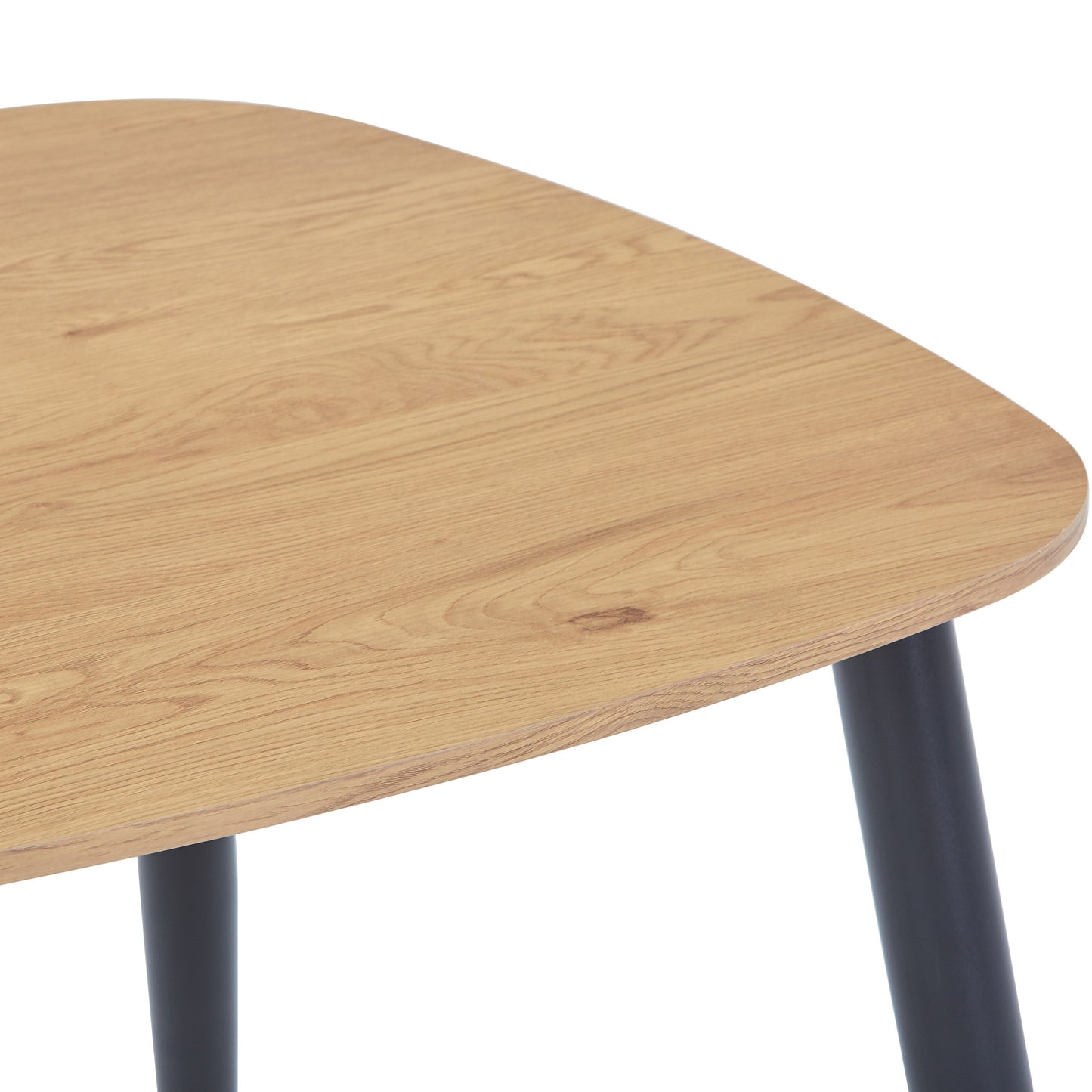 Aspen Square Light Oak Effect 80 cm Dining Table With Black Tapered Legs