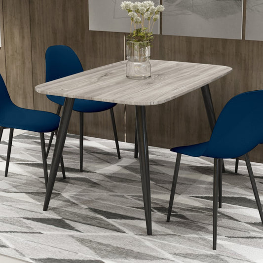 Aspen Rectangular Grey Oak Effect Dining Table With Black Tapered Legs