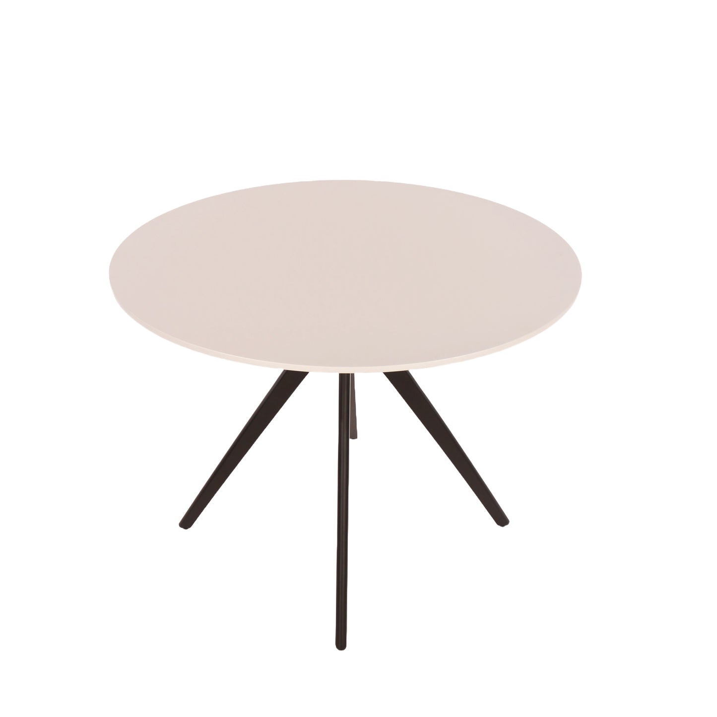 Aspen Round White Dining Table With Black Pedestal Leg Frame