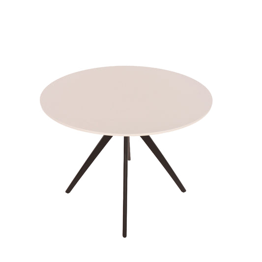 Aspen Round White Dining Table With Black Pedestal Leg Frame