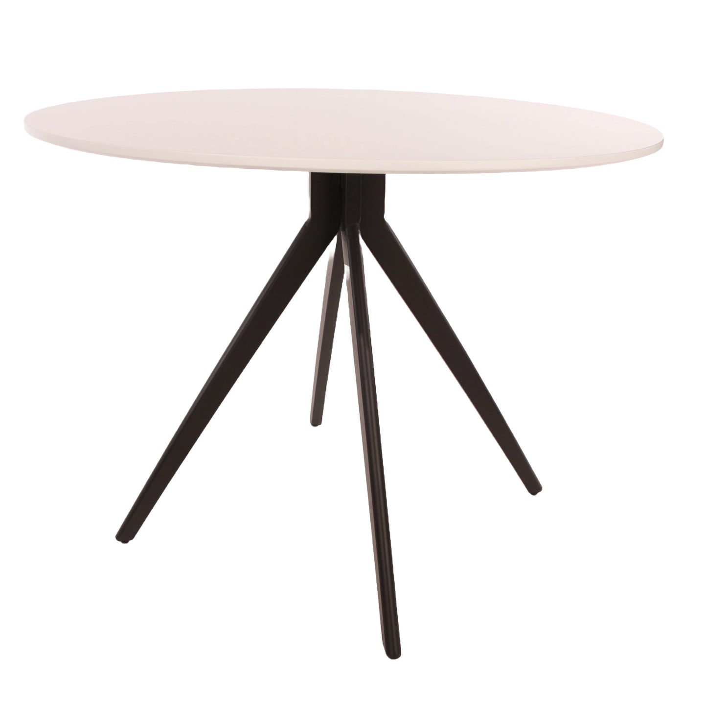 Aspen Round White Dining Table With Black Pedestal Leg Frame