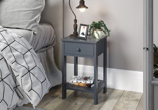 Shaker Midnight Blue 1 Drawer Petite Bedside Cabinet