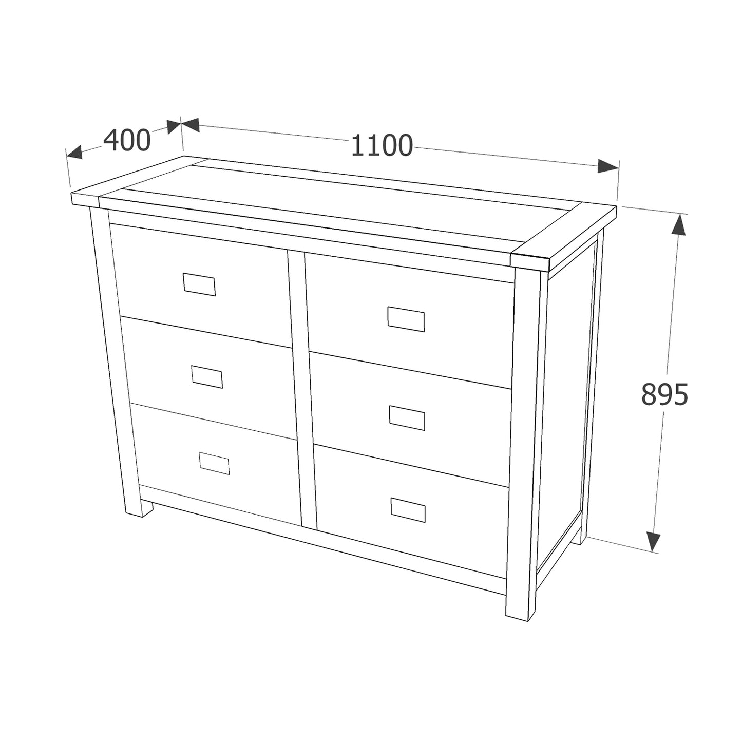 Boston 3+3 Drawer Wide Chest