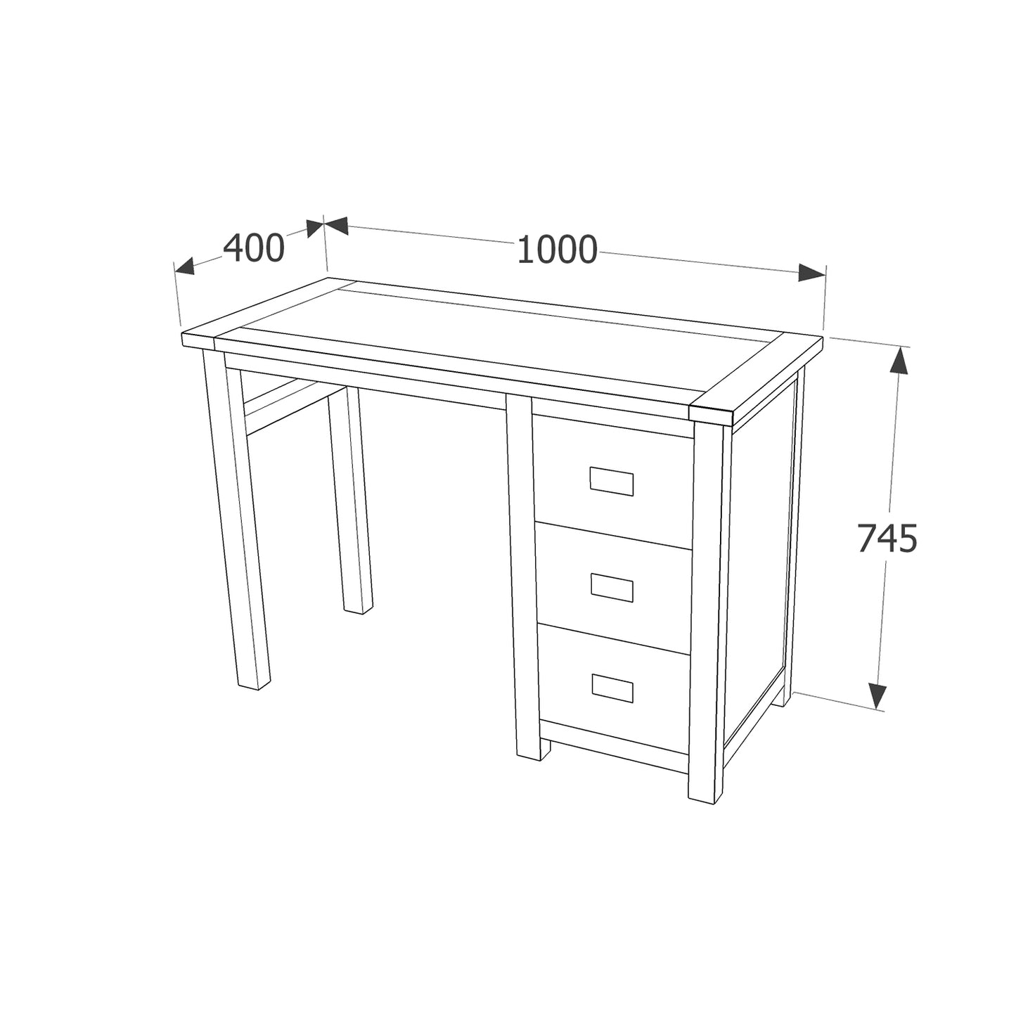 Boston Single Pedestal Dressing Table