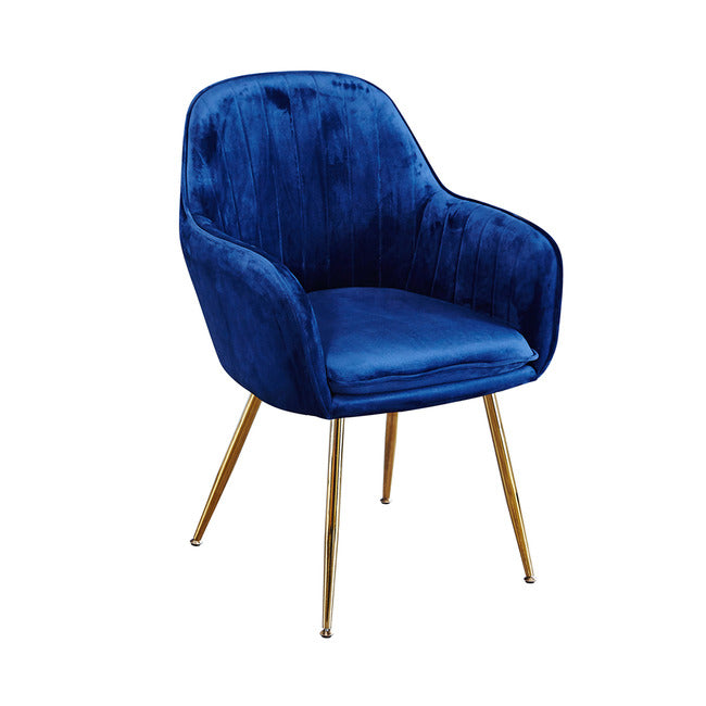 Lara Velvet Dining Chairs (Pair) with Gold Legs - Blue, Green, Pink or Yellow