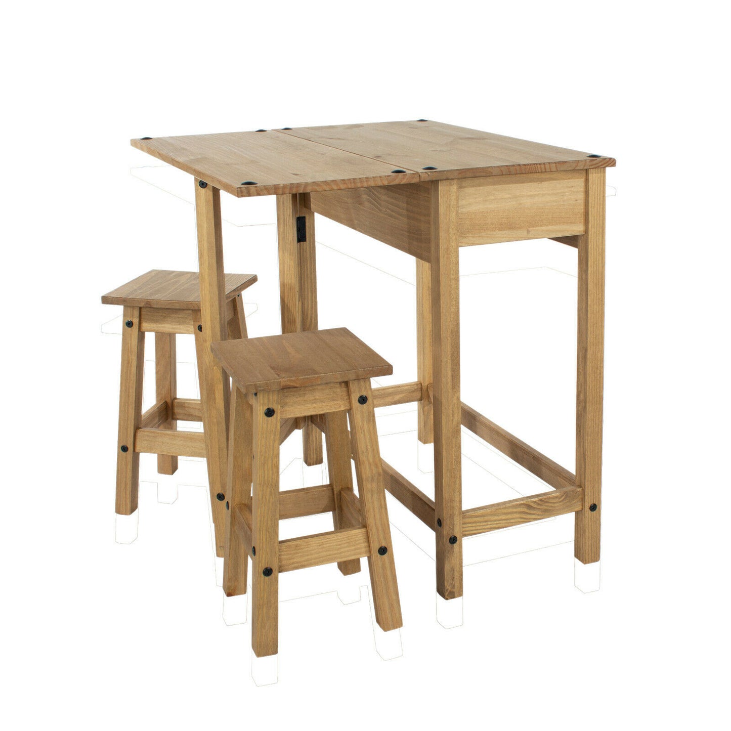 Corona Drop Leaf Breakfast Table and Stool Set